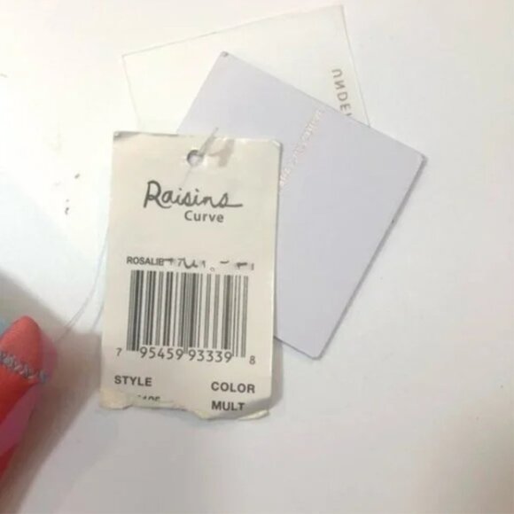 Raisins Curve NWT Bahia Rosalie Faux Wrap Striped One-Piece Swimsuit, Size 16W - Picture 5 of 5